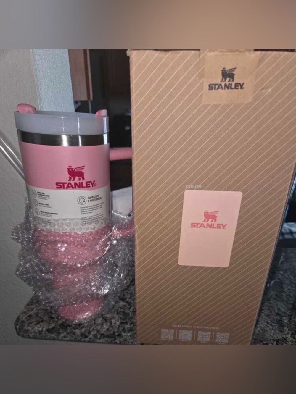 Stanley Pink 40 Oz H2.0 Cup, Stainless Insulated Tumbler With Lid & Straw-NIB🩷